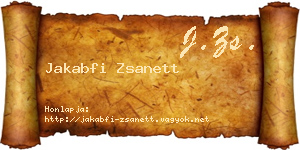 Jakabfi Zsanett névjegykártya